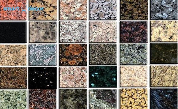 Hình ảnh những mẫu đá hoa cương đa sắc nhiều màu khác nhau, tạo điểm nhấn cho không gian sống của ngôi nhà bạn