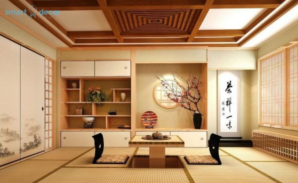Mẫu thiết kế nội thất phòng khách mang đậm nét văn hóa Nhật Bản (mẫu 2)
